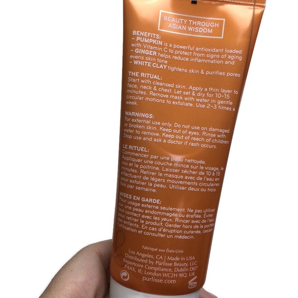 New Purlisse Pumpkin + Ginger Detoxifying Charcoal Parabens Free 2.5oz Face Mask - Picture 5 of 7